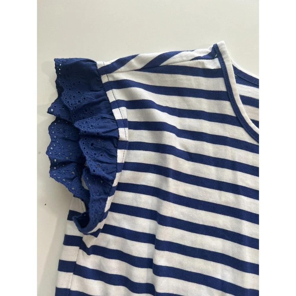 Girls Navy Stripe Dress Kids 8 Oshkosh B'gosh Navy, White L2